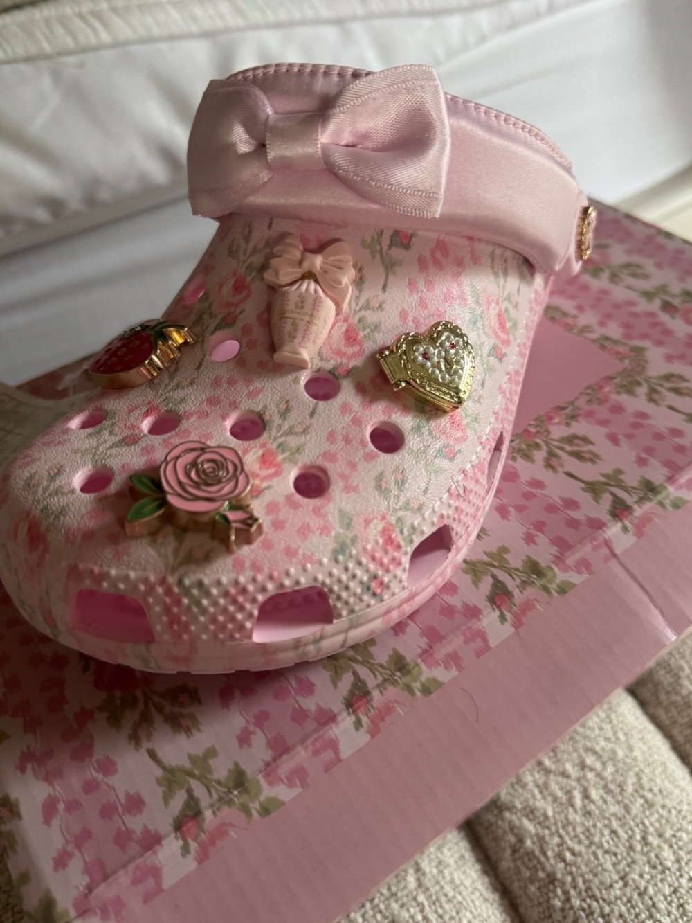 Pink Love shack crocs